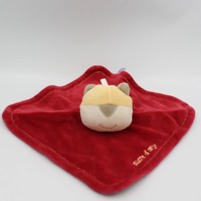 Doudou plat chat ours rouge SUCRE D'ORGE - 26177