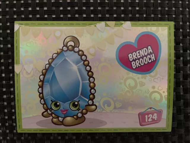 SHOPKINS SEASON 3 COLLECTOR CARD RAINBOW FOIL - 124 Brenda Brooch