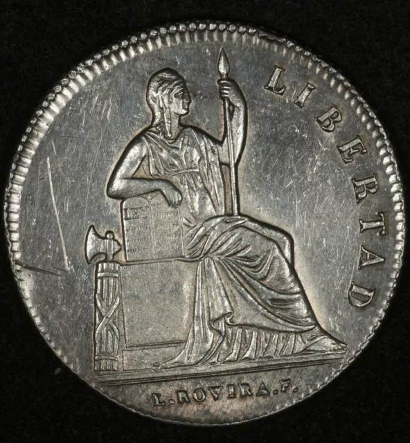 1843 MEXICO SILVER CONSTITUTION MEDAL 28mm