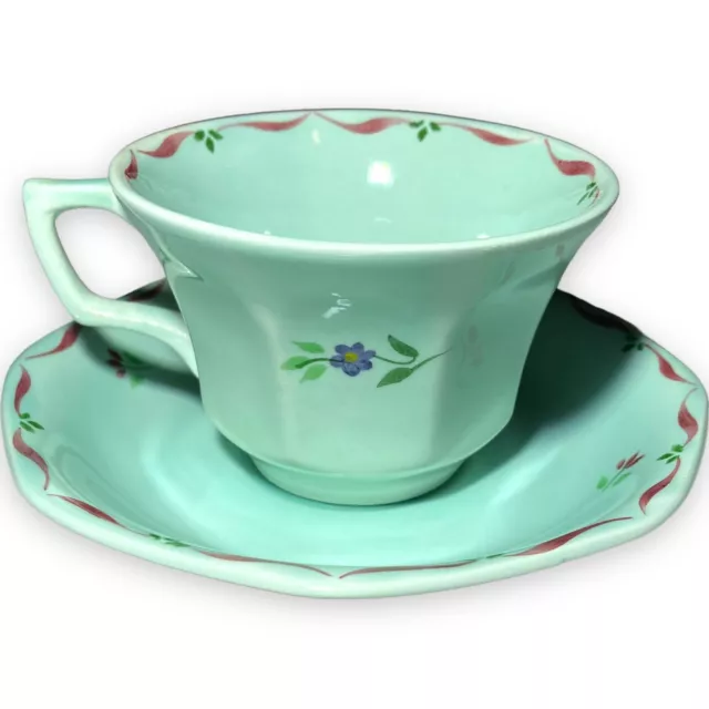 Adams Micratex CalyxWare Teacup & Saucer in Allegro Pattern English Ironstone