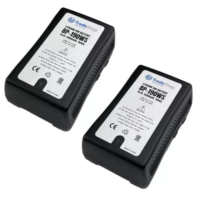 2x Akku 190Wh 13400mAh 14,4V für Sony DSR-70AP DVW-709WSP DXC-D35L DXC-D50