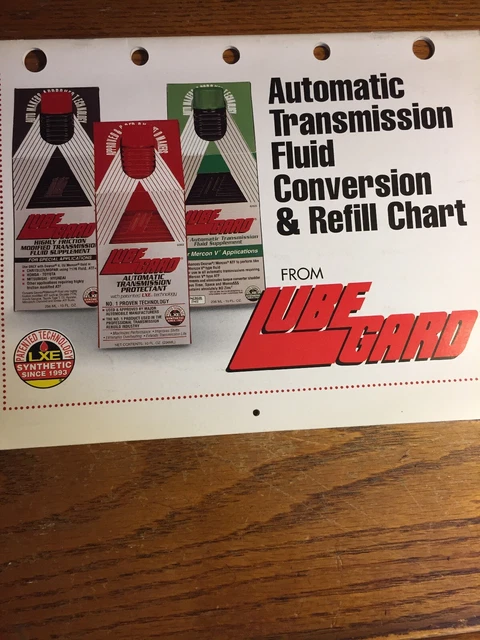 LUBE GARD CONVERSION ATF TRANSMISSION REFILL CHART CATALOG 2002 £20.01 ...