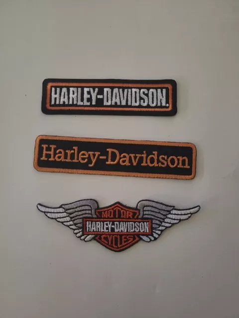 3x Aufnäher Patch Motorcycles Harley-Davidson Racing Motorradsport Biker Race GT