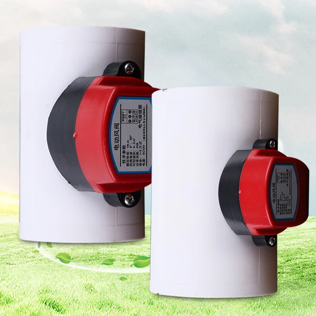 DC12V 110MM HVAC Plastic Electric Air Valve Damper Ventilation Duct