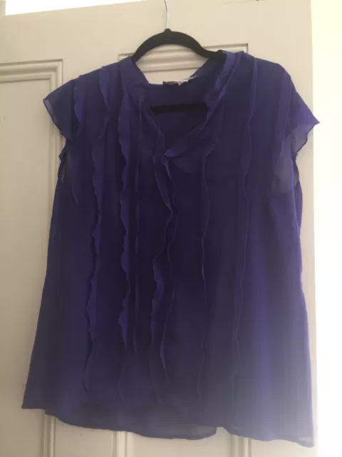 Liz Jordan Size L Purple Sleeveless Blouse With Matching Cami