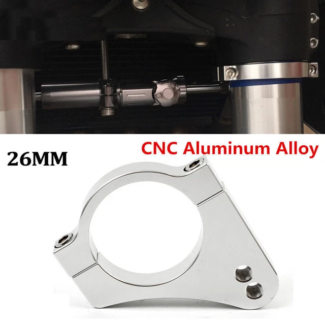 26mm Motorcycle Steering Damper Fork Frame Mounting Clamp Aluminum Alloy Bracket