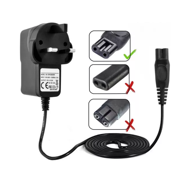For Philips Shaver Series 3000 HQ8505 15V UK Plug Power Charger Lead Cord