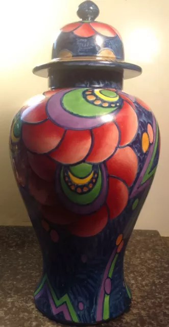 Striking Stylish Vintage Art Deco Keeling & Co Losol ware lidded balluster vase