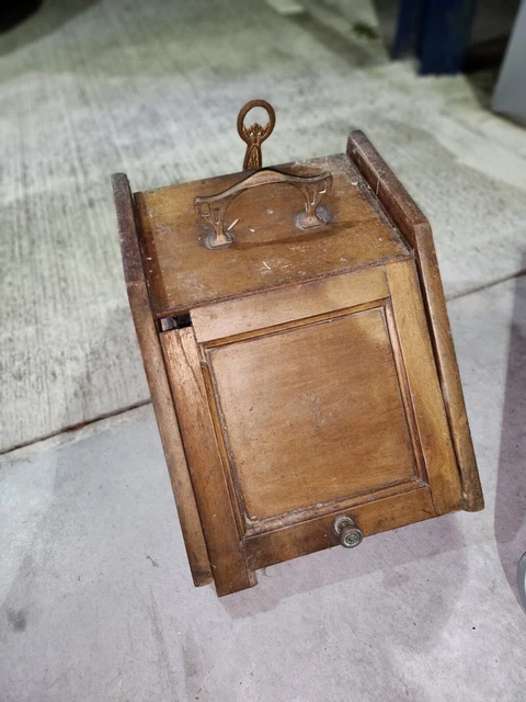 vintage wooden coal scuttle