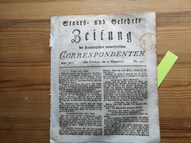 1811 Zeitung Hamburg 153 12 Häuser in Goslar abgebrannt