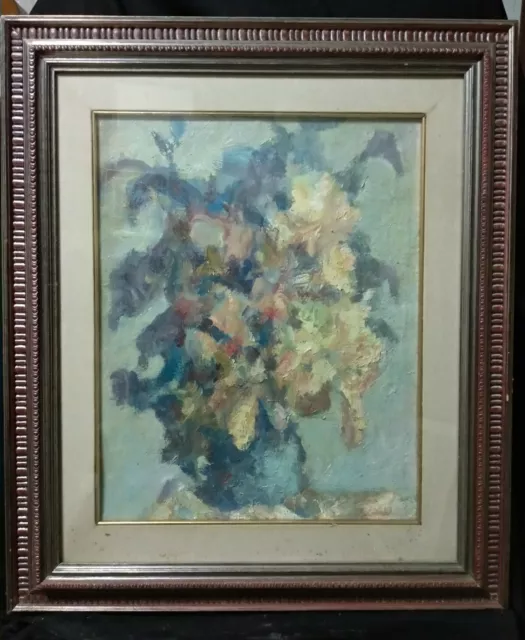 Quadro Dipinto Olio Natura Morta Fiori Firmato Firenze Cerisano?