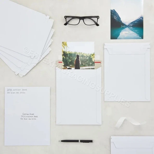 All Board White Envelopes Protective Letter Box Peel & Seal Royal Mail Approved