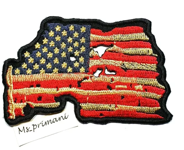 US Vintage American Usa Flag Embroidered Patch Iron/Sew On Jacket Badge 6x9.2 cm