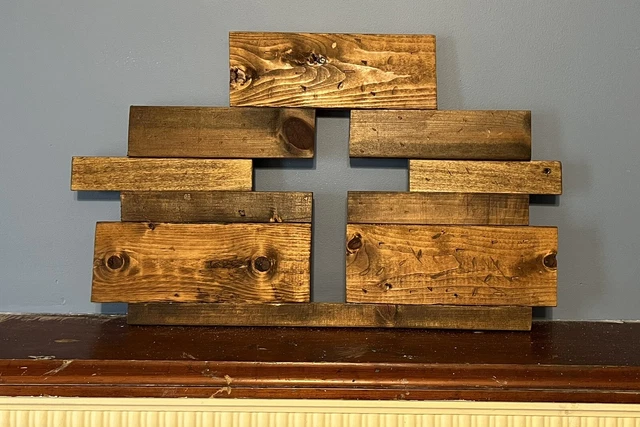 Handmade Rustic Primitive Reclaimed wood cross wall art