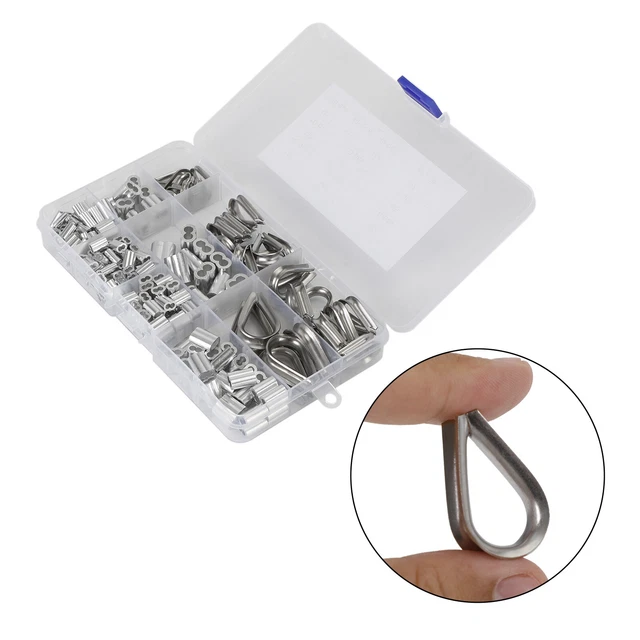 304 M1.2-M5 cavo fune metallica acciaio inox cappelli da dito e 6 misure alluminio F2