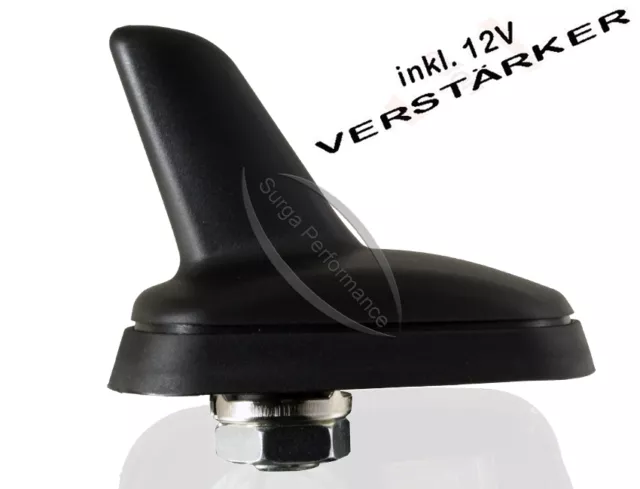 VERITABLE ANTENNE REQUIN SHARK NOIR BRILLANT - MONTAGE PLUG AND PLAY -  ADTUNING FRANCE