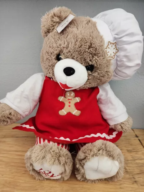 Holiday Time 15 inch Snowflake Teddy Bear 2022, Snowflake Red Dress Girl 