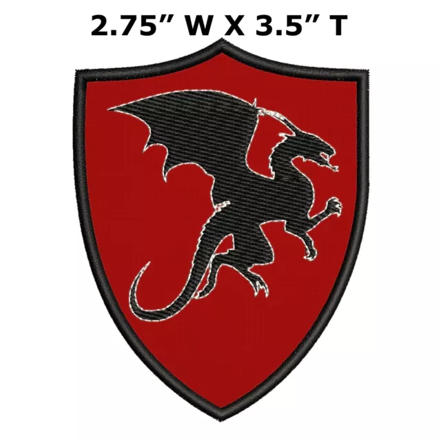 Dragon Crest Coat of Arms Patch Embroidered DIY Iron-On Applique Logo Geek Gamer