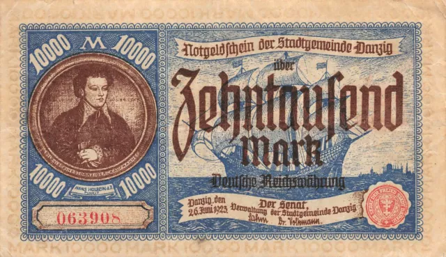 10000 Mark DANZIG  Banknote 26.6.1923  DAN-23