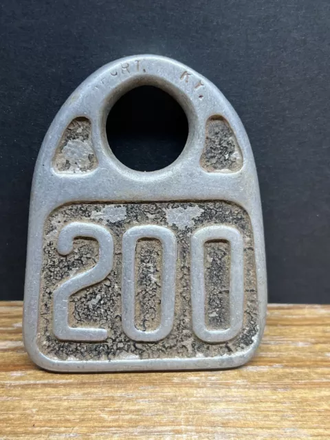 Number 200 Cattle Tag Vintage Numbered Keychain Tag Large Metal Cow Tag Fob Farm