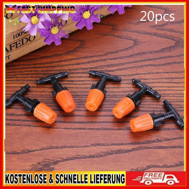 20pcs Atomizing Sprayer Water-Saving with Tee Connector Connect for Lawn Garden