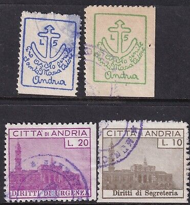 Italy Andria Municipal Revenues Koeppel unlisted 4 diff used stamps