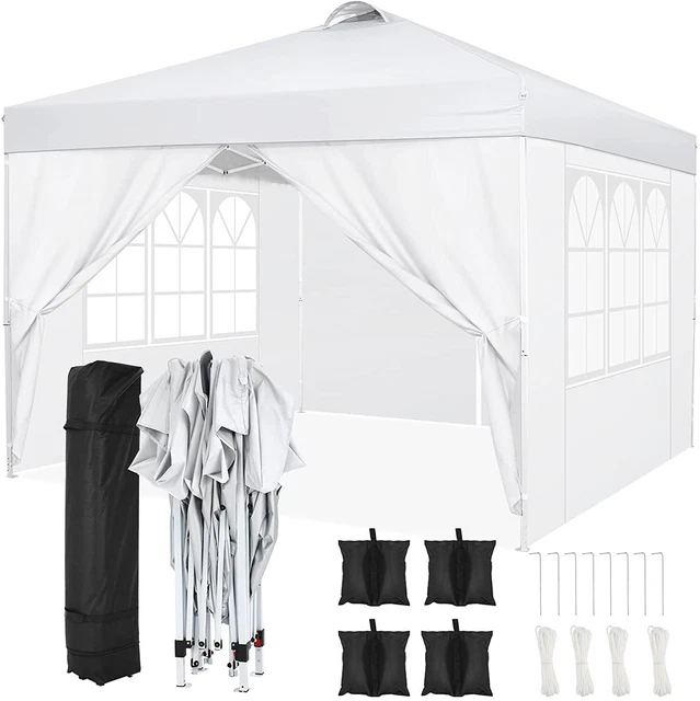 Pavillon 3x3m WASSERDICHT Pavillion Partyzelt Gartenzelt Dachmaß Anti-UV Faltbar 2