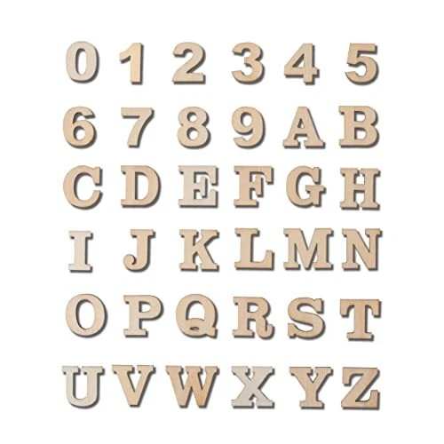 296 Pieces 0.75" Inch Mini Unfinished Wood Alphabet Letters & Wooden Numbers DIY