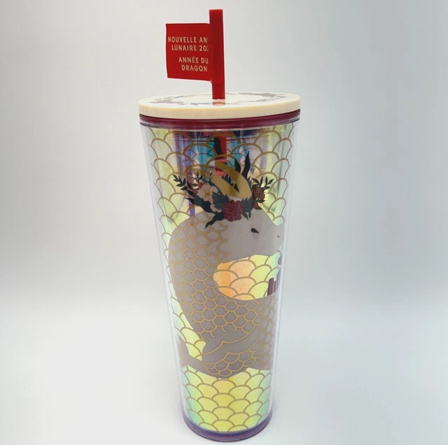 STARBUCKS 2024 LUNAR Year of the Dragon Lg Cup Tumbler 24 oz w/ Straw