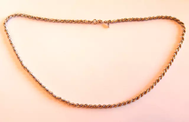 Vintage Signed Monet Silver Tone Twist Chain Necklace 18 Inches Long