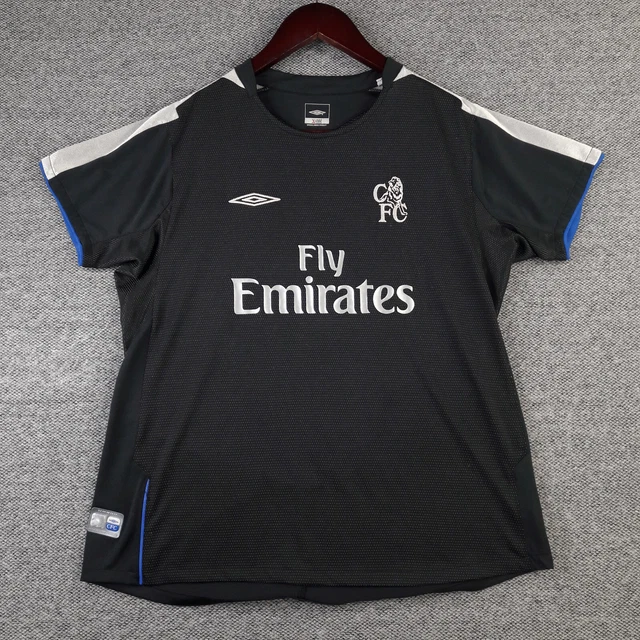 Chelsea London Shirt Womens UK 12 Black Ladies Umbro Jersey 2004-2005 Away Top