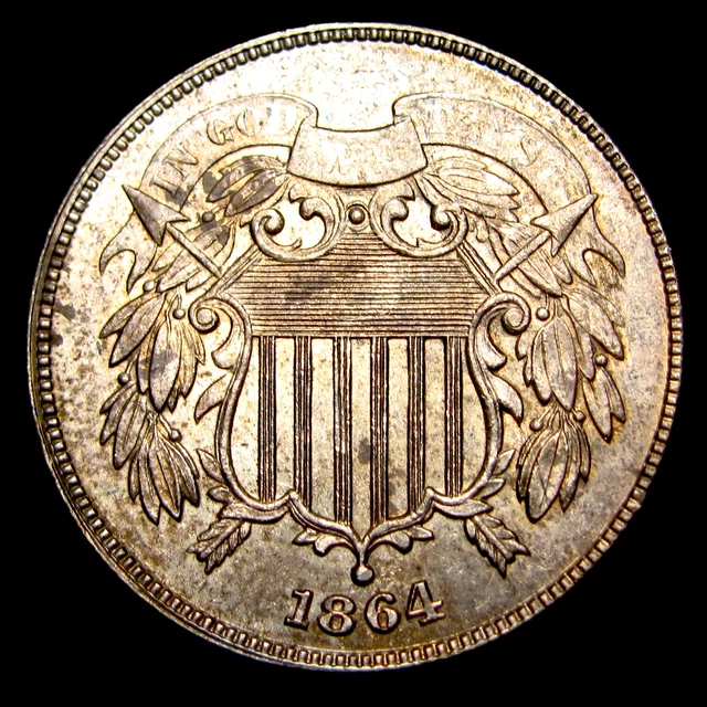 1864 Two Cent Piece 2cp ----  Gem BU++ Stunning Type Coin ---- #VF393