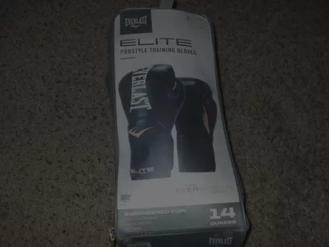 EVERLAST ELITE PRO Style Training Gloves, Black, 14 oz SIZE LARGE $28. ...