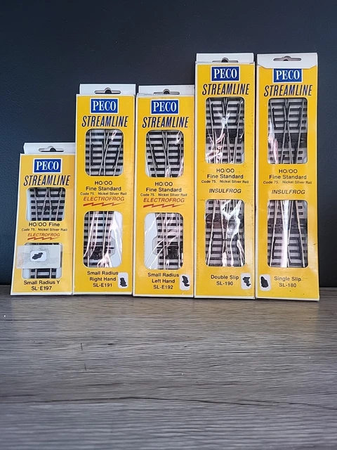 PECO Lot De 5 Aiguillages HO/OO NEUF Train Jouef Rails Lima Tgv Wagon Modelisme