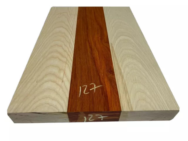 Ash & Padauk Electric Guitar Body Blank, 3 Piece Glued Solid Body  21" x 14 x 2"