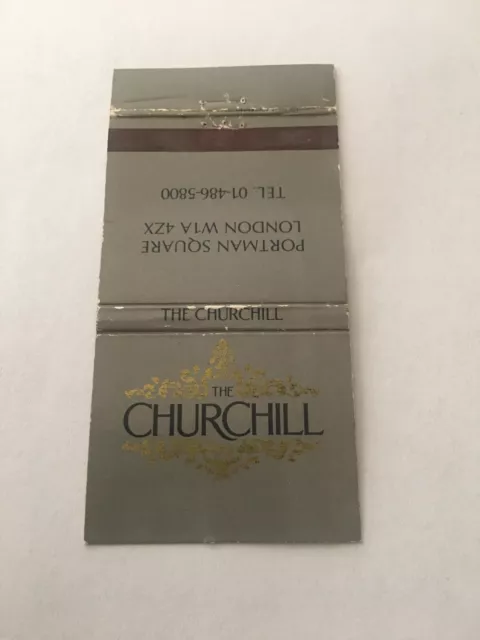 Vintage Matchbook Cover Matchcover The Churchill London England