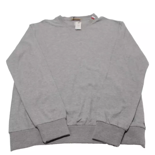 Eleventy NWT Crew Neck Sweatshirt Size 2XL In Solid Gray Cotton Blend