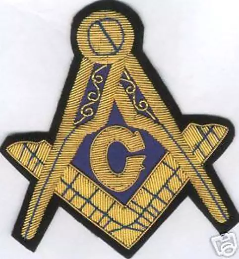 Masonic Freemason Fraternal Gold Bullion Patch Master Lodge Emblem Seal Symbol G