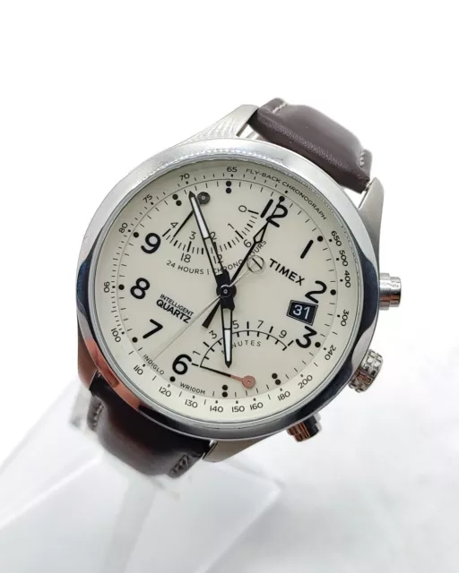 Timex Intelligent Fly Back Chrono TW2R55300 - Cream Dial - Men's Steel Watch