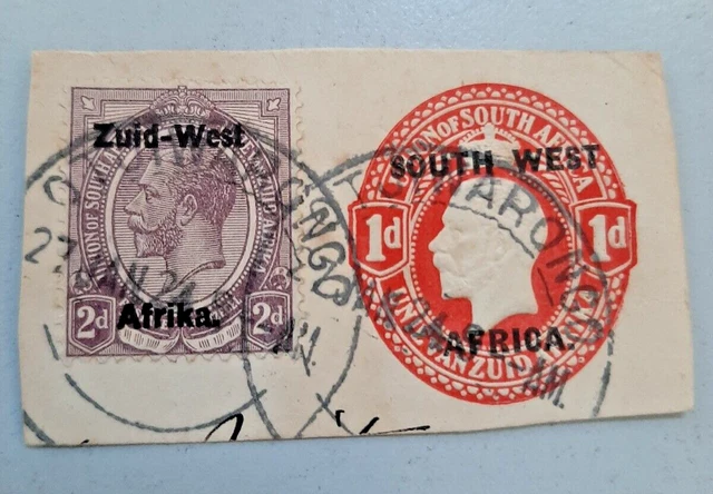 Deutsch Südwestafrika Kolonialzeit 1 Briefmarke, 1 Siegel  gestempelt Otawargngo