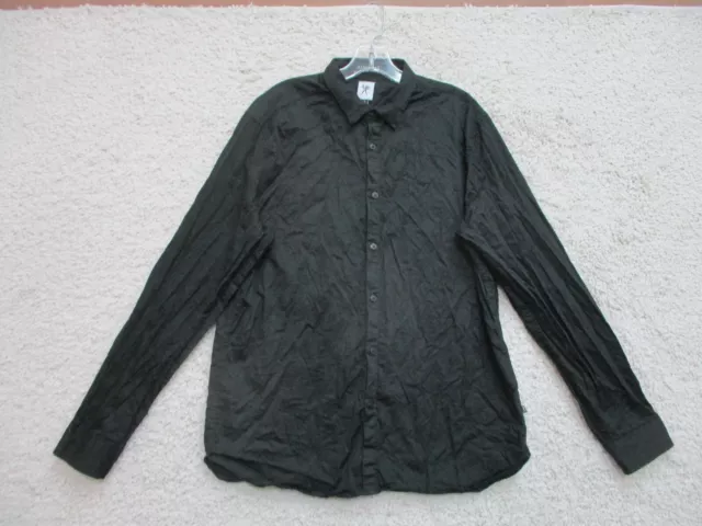 Marc Ecko Button Up Shirt Large Adult Black Casual Long Sleeve Modern Fit Mens L