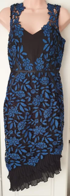 BNWT LIPSY SIZE 8 Blue Two Tone Crochet Lace Pleated Bodycon Dress 24.99 PicClick UK