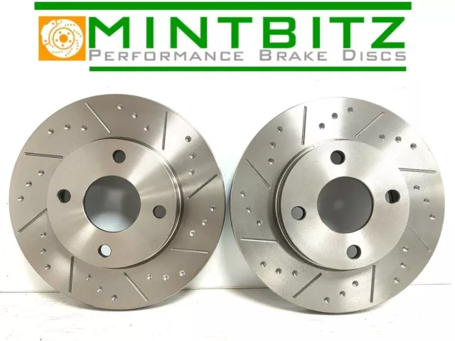 Dimpled And Grooved SPORT BRAKE DISCS FRONT For FORD MONDEO V6 2.5 ST24
