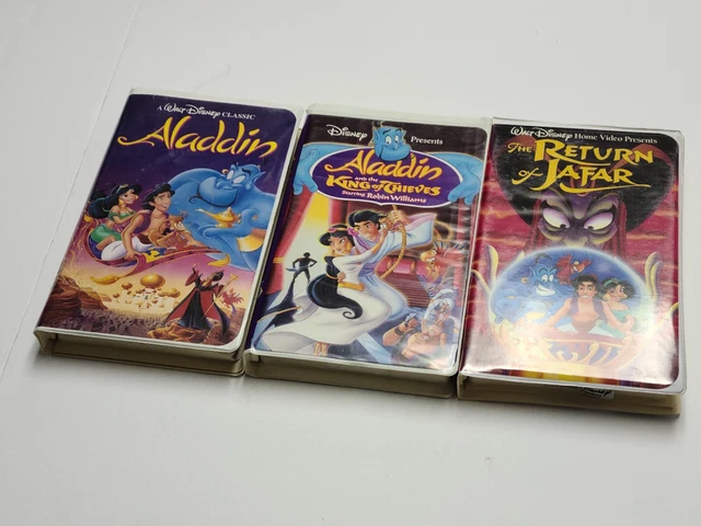 VINTAGE ALADDIN DISNEY VHS Lot Return of Jafar King of Thieves Robin ...