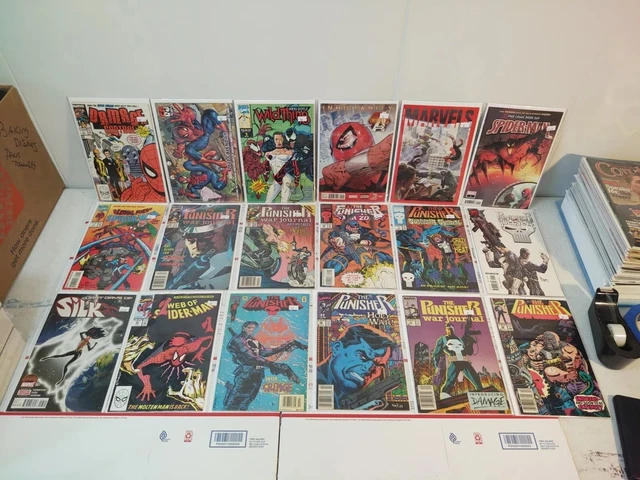 Punisher & Spider-Man Marvel Comics Lot Of 18 War Journal Web Of Spider-Man Silk