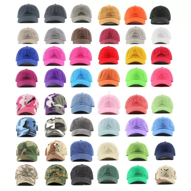 POLO STYLE 100% Cotton Baseball Cap Ball Dad Hat Adjustable Plain Solid  Washed $7.99 - PicClick