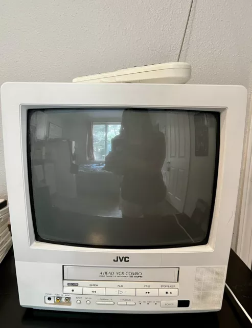 JVC TV-13142W 13& CRT TV VCR Combo Television - White with remote *VCR ...