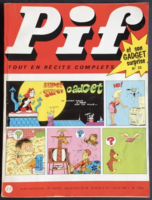 PIF GADGET n°28 (Vaillant n°1266) septembre 1969 Bon état sans Gadget