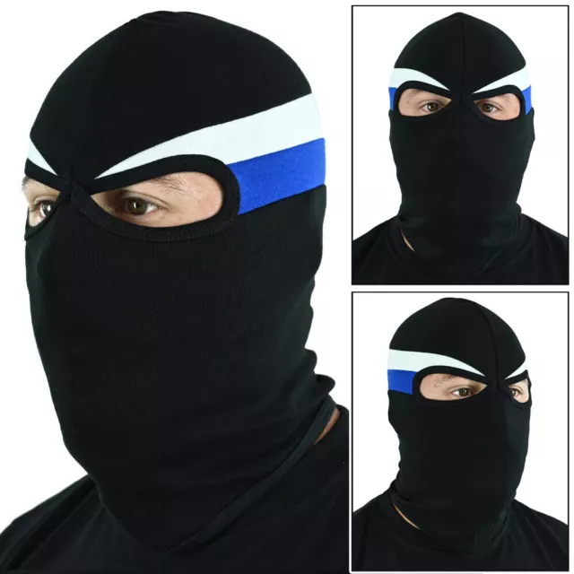 Sturmhaube Balaclava Hooligans Ultras Schwarz Weiß Blau Hertha BSC Schalke HSV