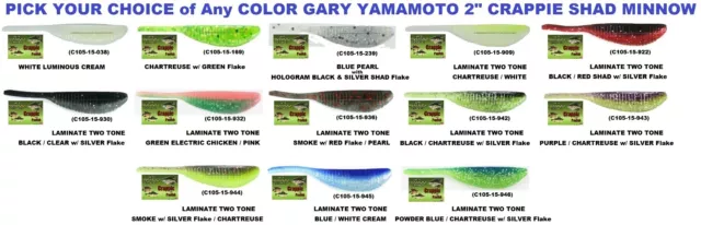 GARY YAMAMOTO CRAPPIE Panfish 2 Inch Minnow Shad Soft Plastic Bait C105 15  Pack $9.98 - PicClick